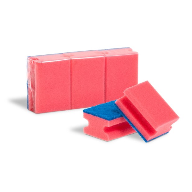 Houbičky na nádobí tvarované RŮŽOVÉ 3 ks