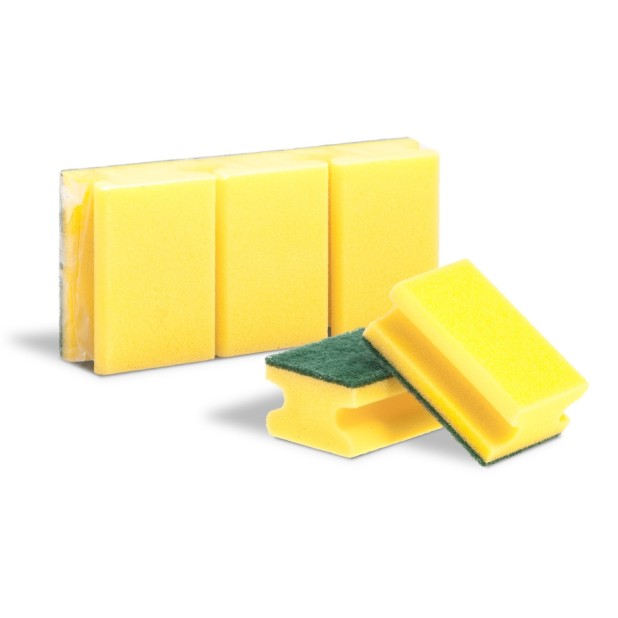 Houbičky na nádobí tvarované ŽLUTÉ 3 ks