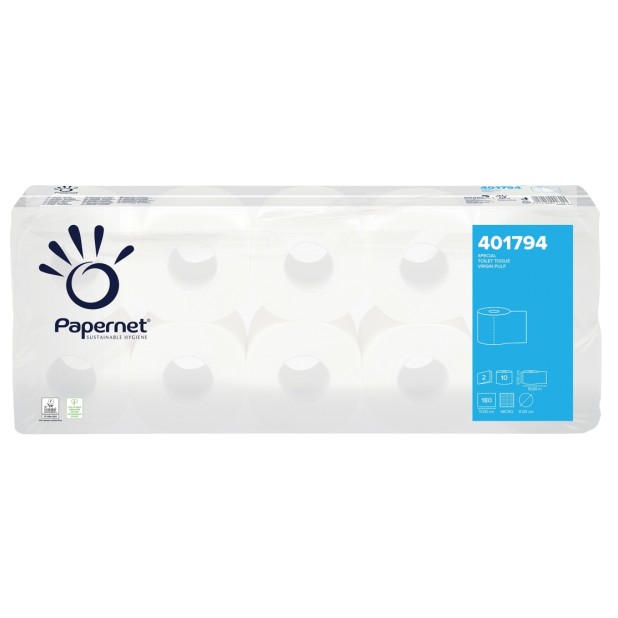 Toaletní papír Papernet 401794, 2-vrstvý bílý, 10 rolí