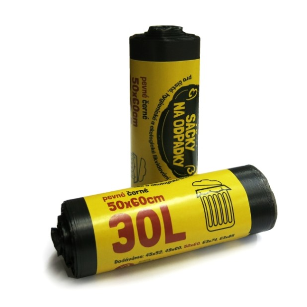 HDPE sáčky na odpadky BETA rolované 30 l pevné, 50x60cm černé 50ks