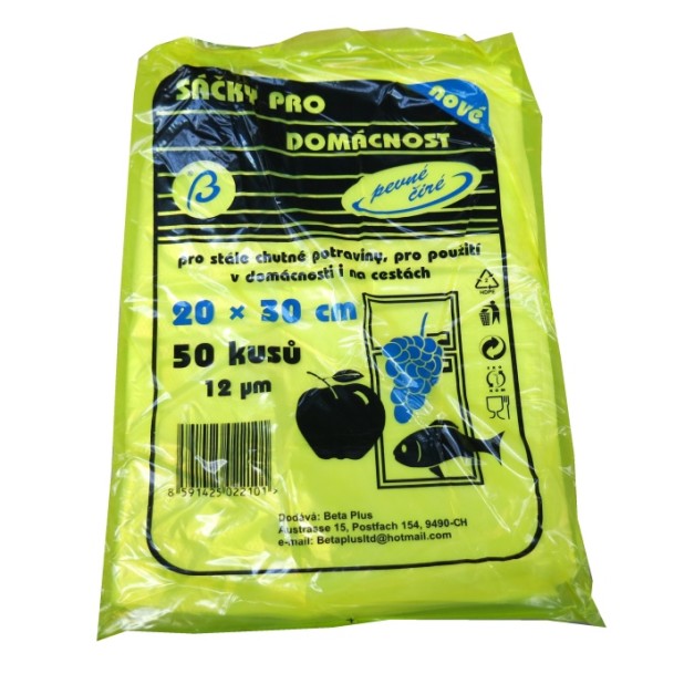 Sáčky svačinové mikrotenové 20x30 cm BETA čiré, 50 ks