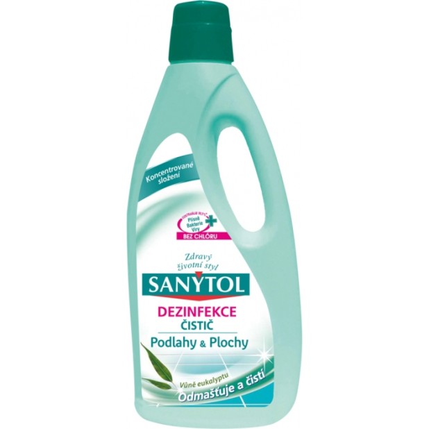 SANYTOL univerzální dezinfekční čistič na podlahy a plochy Eukalyptus 1 L
