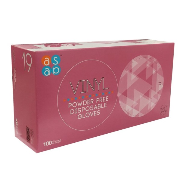 Rukavice jednoráz. Asap VINYL bílé 100ks vel.XL AKCE