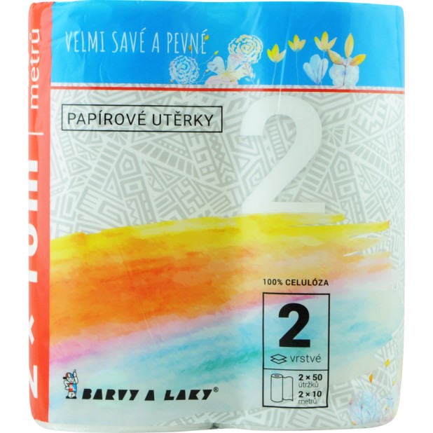 Kuchyňské utěrky na roli BALSoft 2-vrstvé bílé, 2 role