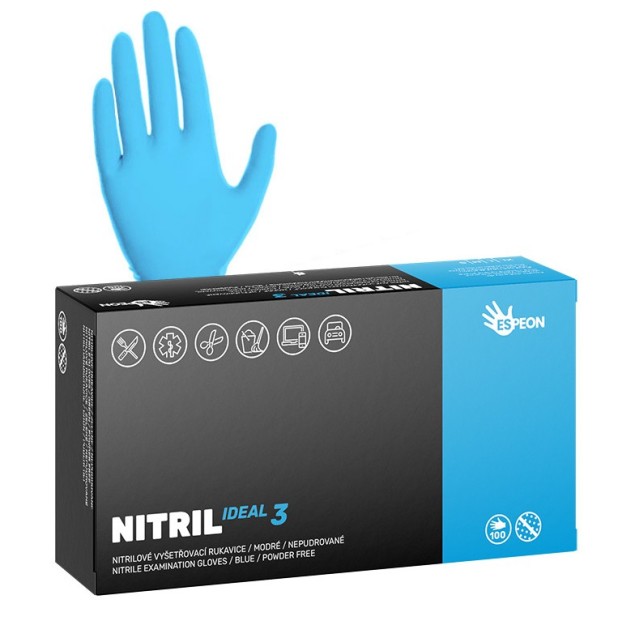 Rukavice jednoráz. Espeon NITRIL IDEAL3 100 ks modré vel. M