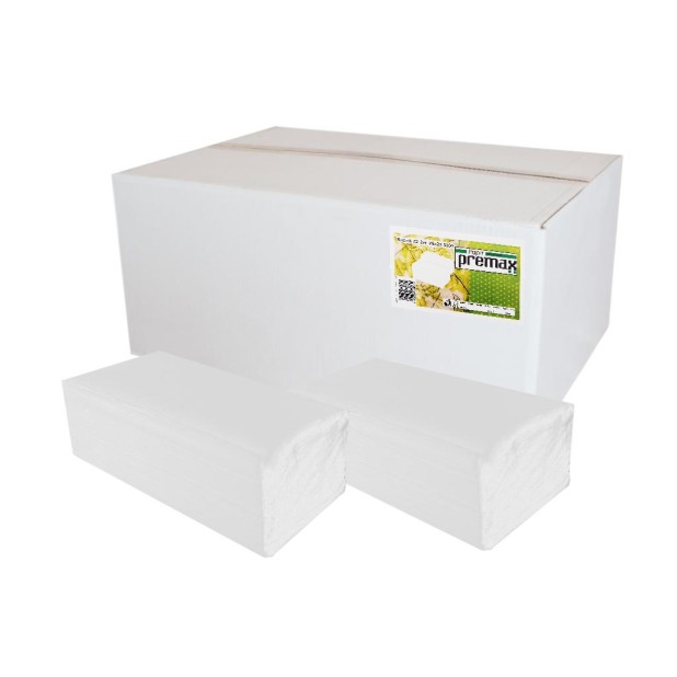 Ručníky papírové skládané Z-Z Premax 2-vrstvé 25x23cm celulóza 3200ks