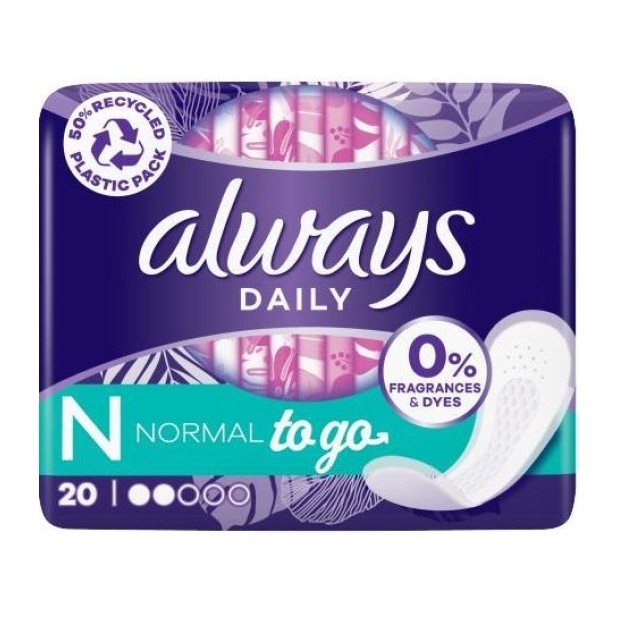 Always Daily To go Normal slipové intimní vložky 20 kusů