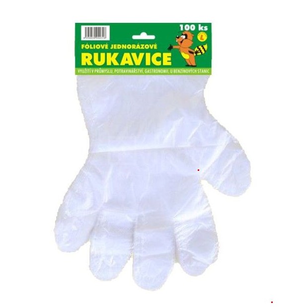 Jednorázové rukavice HDPE blokované vel. L, 100ks