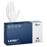 Jednorázové latexové rukavice Espeon LATEX FIT pudrované bílé vel. M box 100ks