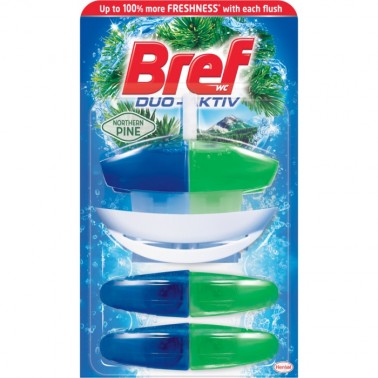 BREF Duo-Aktiv tekutý WC blok Northern Pine náhradní náplň 3 x 50 ml