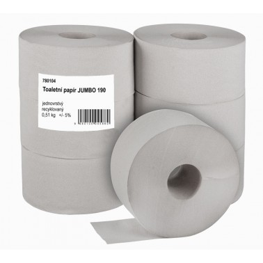 Toaletní papír JUMBO 190 1-vrstvý šedý, 6 rolí