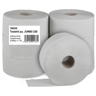 Toaletní papír JUMBO Economy 230 1-vrstvý šedý, 6 rolí