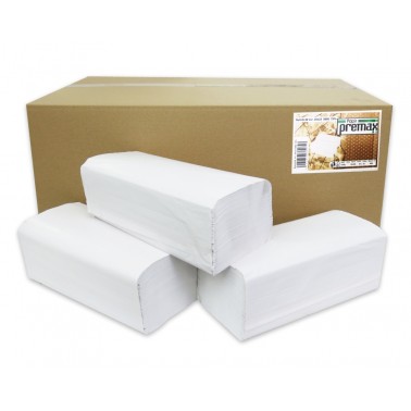 Ručníky papírové skládané Z-Z Premax Standard 1-vrstvé bílé, 5000ks