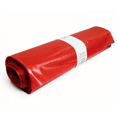 LDPE pytle na odpad rolované 120 l, 70 x 110 cm, 80 µm červené 15 ks/role