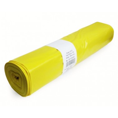 LDPE pytle na odpad rolované 120 l, 70 x 110 cm, 80 µm žluté 15 ks/role