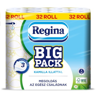Toaletní papír Regina Kamilla Big Pack 3-vrstvý parfémovaný, 120 útržků, 32 rolí