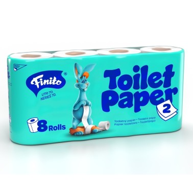 Toaletní papír Finito, 2-vrstvý, 100% celulóza, 8 rolí