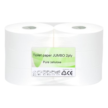 Toaletní papír JUMBO TOP 230 2-vrstvý bílý celulóza, 180m, 6 rolí