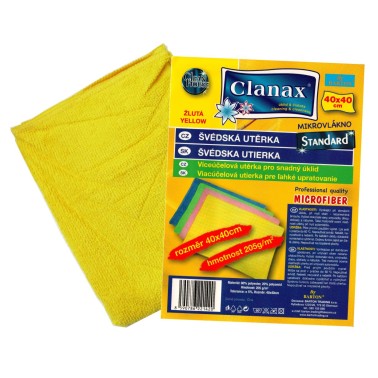 Švédská utěrka Clanax Standard 40x40cm 205g/m2 žlutá