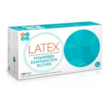 Jednorázové latexové rukavice ASAP LATEX pudrované vel. L box 100 ks