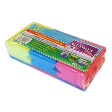 Houbičky na nádobí tvarované Clanax, 3ks/bal.