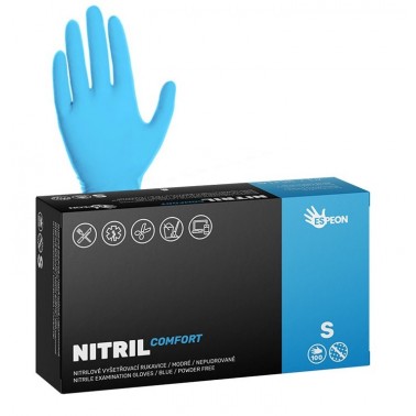 Jednorázové nitrilové rukavice Espeon NITRIL COMFORT modré vel. S box 100ks