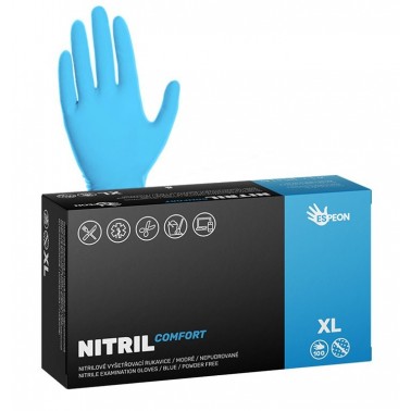 Jednorázové nitrilové rukavice Espeon NITRIL COMFORT modré vel. XL box 100ks