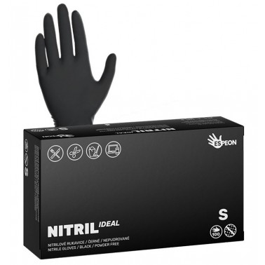 Jednorázové nitrilové rukavice Espeon NITRIL IDEAL černé vel. S box 100ks