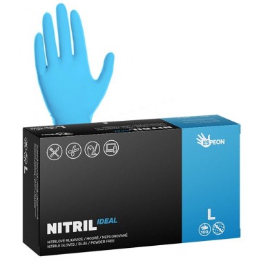 Jednorázové nitrilové rukavice Espeon NITRIL IDEAL modré vel. L box 100ks