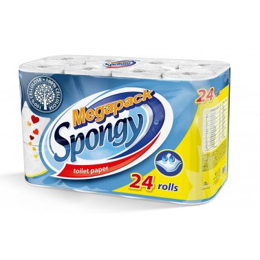 Toaletní papír Almusso Spongy 2-vrstvý, 100% celulóza, 24 rolí