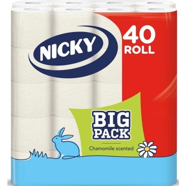 Toaletní papír Regina Kamilla (NICKY) Big Pack 3-vrstvý parfémovaný, 140 útržků, 40 rolí