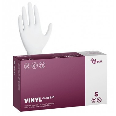Jednorázové vinylové rukavice Espeon VINYL CLASSIC bílé vel. S box 100ks