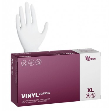 Jednorázové vinylové rukavice Espeon VINYL CLASSIC bílé vel. XL box 100ks