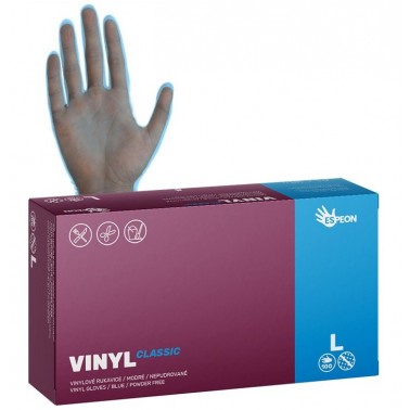 Jednorázové vinylové rukavice Espeon VINYL CLASSIC modré vel. L box 100ks