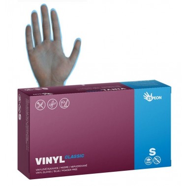 Jednorázové vinylové rukavice Espeon VINYL CLASSIC modré vel. S box 100ks