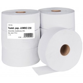 Toaletní papír JUMBO 230 2-vrstvý 65% bílý, 175m, 6 rolí