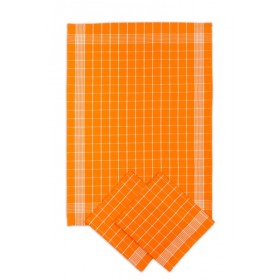 Kuchyňské bavlněné utěrky 50x70cm oranžová-bílá 3ks