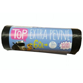 Sáčky na odpadky extra pevné rolované LDPE Extra TOP 60 L černé 10ks