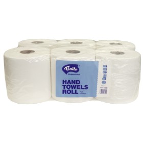 Papírové ručníky rolované MAXI Finito 2-vrstvé bílé, celulóza, 6 rolí