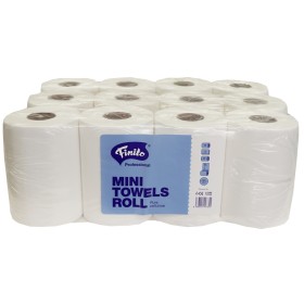 Papírové ručníky rolované MINI Finito 2-vrstvé bílé celulóza, 12 rolí