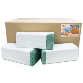 Ručníky papírové skládané Z-Z Premax 1-vrstvé zelené, 5000ks