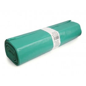 LDPE pytle na odpad rolované 120 l, 70 x 110 cm, 80 µm zelené 15 ks