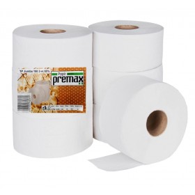 Toaletní papír JUMBO Premax 190 2-vrstvý 65% bílý, 120m, 6 rolí