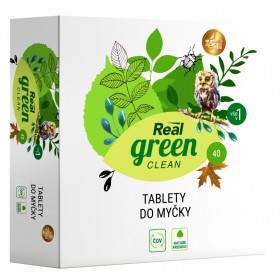Real Green Clean bezfosfátové tablety do myčky 40 ks