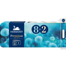 Toaletní papír Harmony Premium 3-vrstvý, 100% celulóza, 10 rolí