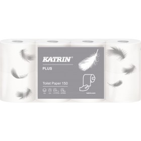 Toaletní papír KATRIN 16525 Plus 150, 3-vrstvý bílý, 8 rolí