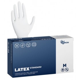 Jednorázové latexové rukavice Espeon LATEX STANDARD bílé, vel. M box 100ks