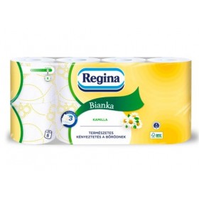 Toaletní papír Regina Kamilla 3-vrstvý parfémovaný, 150 útrřků, 8 rolí