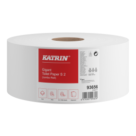 Toaletní papír KATRIN Jumbo 180, 2vrstvý, celulóza, 150m,93656, 12 rolí/balení